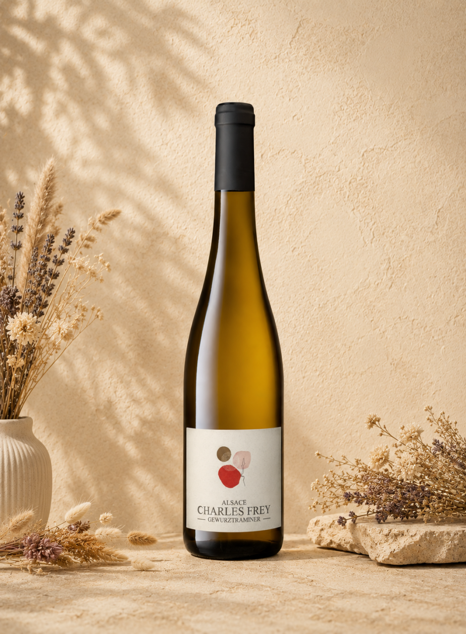 Gewurztraminer symbiose Charles Frey en Alsace, vin bio