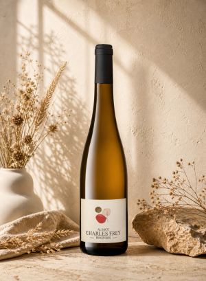 bouteille de Pinot gris Charles Frey, vin bio